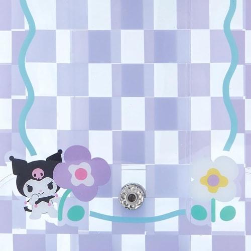 Sanrio (SANRIO) Sanrio Kuromi Clear Pouch Pastel Checker with Charm Kuromi-chan Kuromi 15ÁE2ÁEcm Character SANRIO 122009
