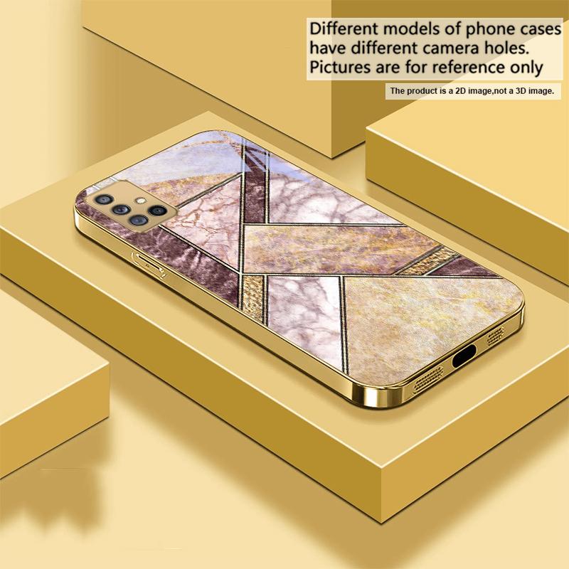 

Текстура блакитного мармуру Для Samsung A 01 52S A04 A05S A10 A12 A13 22 23 24 36 42 M02 Note 10 20Ultra 8 9 Золотий скляний чохол для телефону Galaxy Note8
