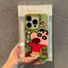 Cartoon animation crayon small new application apple 17 matte skin feeling mobile phone case iPhone16 anti-drop 15/14/13