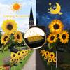 2 Pack Sunflower Solar Lights Outdoor Decor with 3 LED Sunflower Yellow Flower Lights Decorative Waterproof for Patio Lawn Garden Yard Pathway
