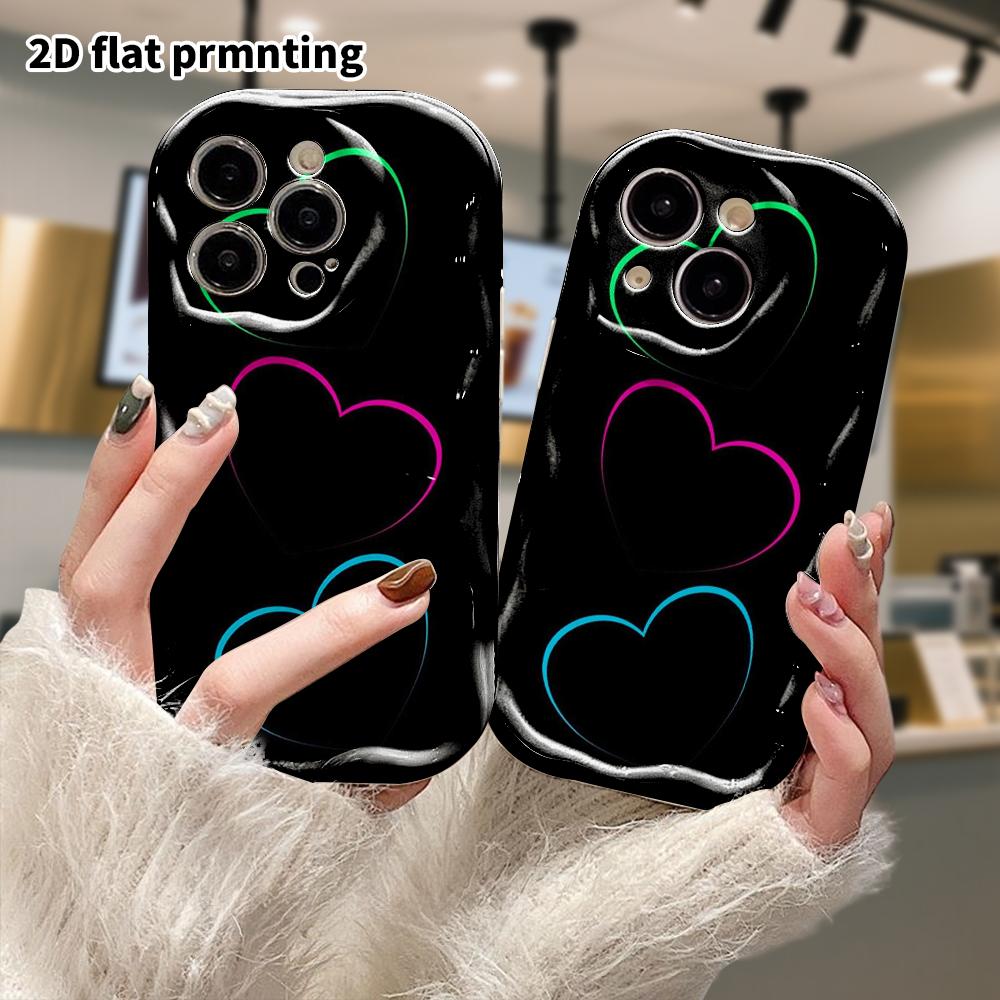 Phone Case: 2D flat, fits iPhone 18, 17, 16, 15, 14, 13, 12 Pro protective case, neon three colors, perfect Christmas and Halloween holiday gift