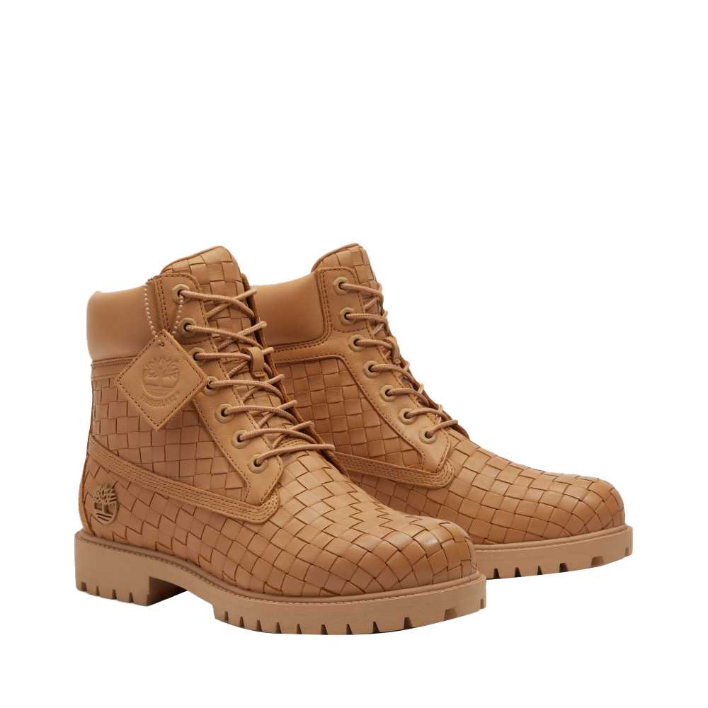 Timberland 6 Inch Premium Boot Woven Medium Beige Full Grain Men Boots Brown TB0A6FD6EN21