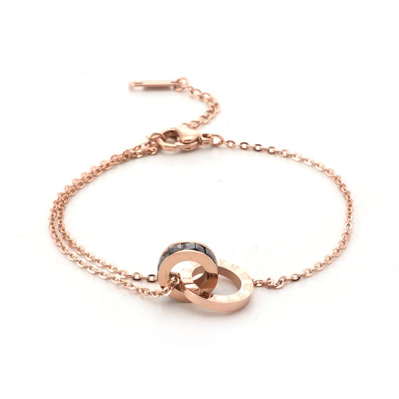18K Rose Gold Plated Korean Style Titanium Steel Jewelry