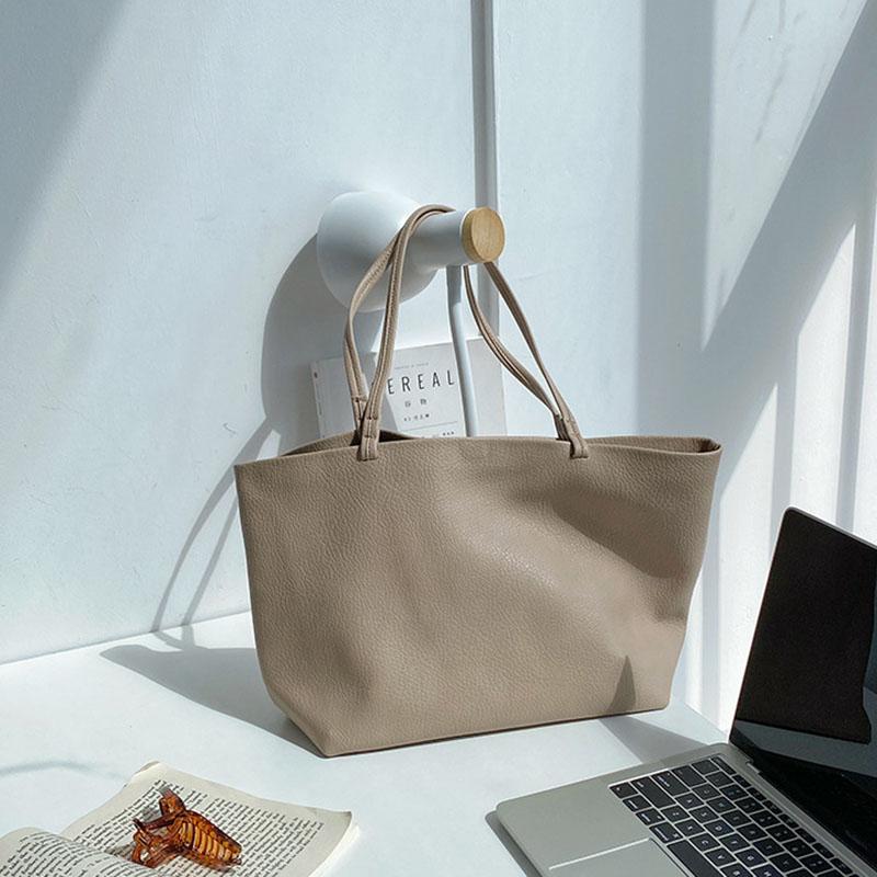 IELGY Solid Color Ladies Shoulder Bag Versión Coreana Tendencia Tote Bag PU  Gran Capacidad Moda Madre E Hijo Big Bag Simple comprar a buen precio —  entrega gratuita, reseñas reales con fotos —