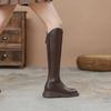 But Knee Boots Women's 2025 Autumn and Winter Fashion New Korean Version Rear Zipper V-mouth Versatile, Comfortable and Elegant Elasticity