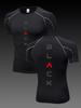 Men's Compression Shirt Quick Dry Black Gym T-Shirt "BLACK" Letter Print Workout Sportswear