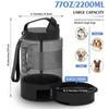 77oz/2.2L Dog Water Bottle 2-in-1 Cats Water Feeder Bowls Multi-use Pet Water Cup  Kitten