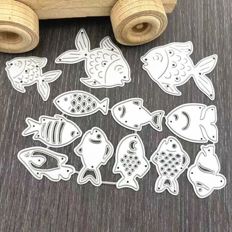Vyřezávací raznice pro zvířata Ryby Kovová šablona DIY album Scrapbooking