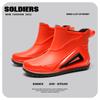 Mechanical wind and rain shoes men's summer waterproof and non-slip rain boots trendy medium tube thick-soled takeaway rider car wash