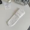 Women's Lace Mesh Ruffle Mid-Calf Socks - Breathable & Sweet Japanese JK Style