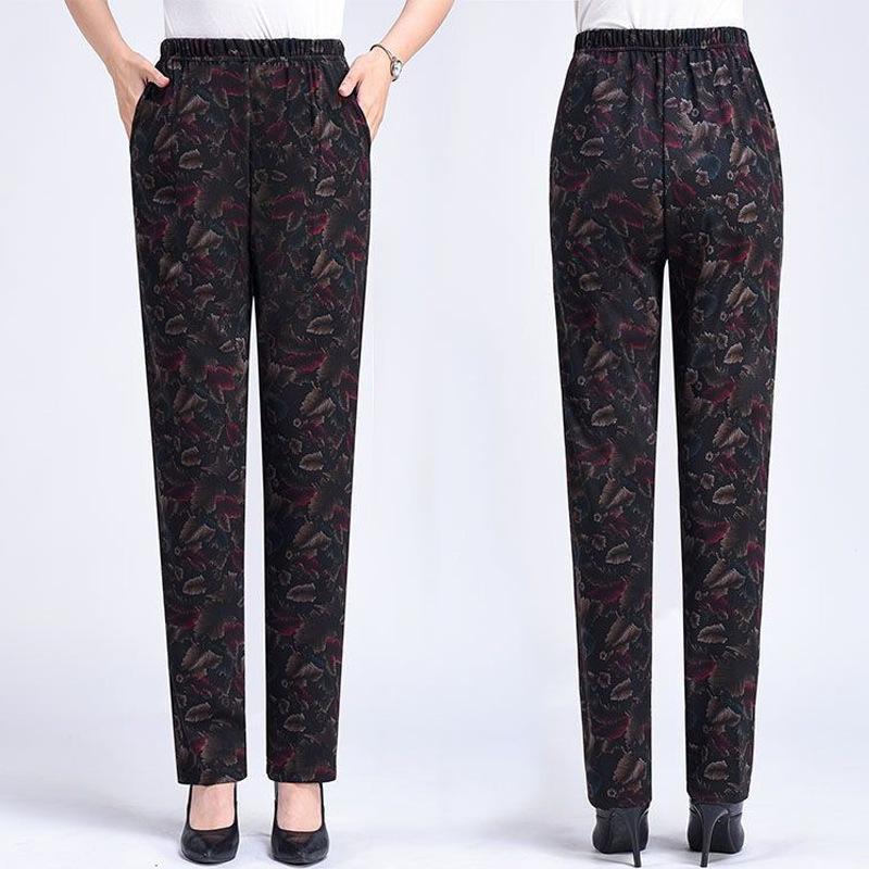 Zimní dámské kalhoty Mom Pants Plus Sametové tlusté zimní kalhoty Volné kalhoty s elastickým pasem