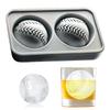 2/4 Grid Silicone Whiskey Ice Ball Maker Mold with Built-In Funnel 3D Baseball Shape Easy Fill And Release for Unique Ice Cubes