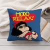 M-Mafalda Cartoon Cute Cushion Cover Silky Short Plush Invisible Zipper Dustproof Sofa Pillow Case For Home Decor
