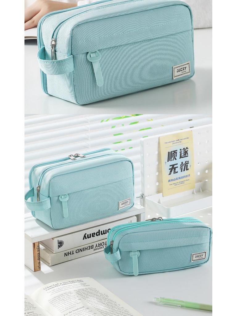 Oxford High-Gloss Pencil Case for Students, Large Capacity Double-Sided Stationery Bag