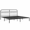Metal Bed Frame with Headboard Black 200 X 200 Cm