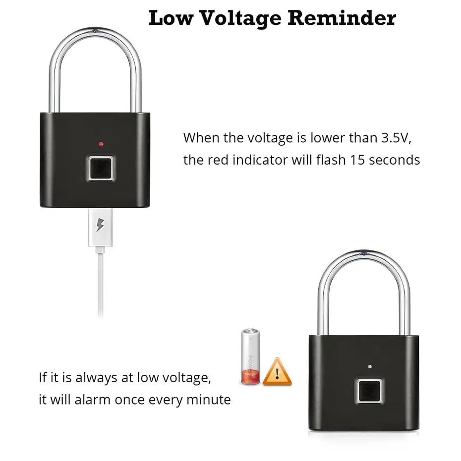 Waterproof and Rust-proof Outdoor Smart Fingerprint Padlock for Secure Door and Cabinet Locking. Anti-theft Electronic Lock with Password Protection