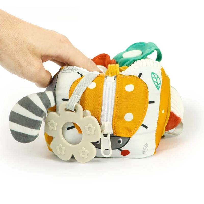 Baby Busy Cube Sensory Toys Activity For Toddlers Learning Educational Toys Developmental With Mirror Soft Infant 0-3 years