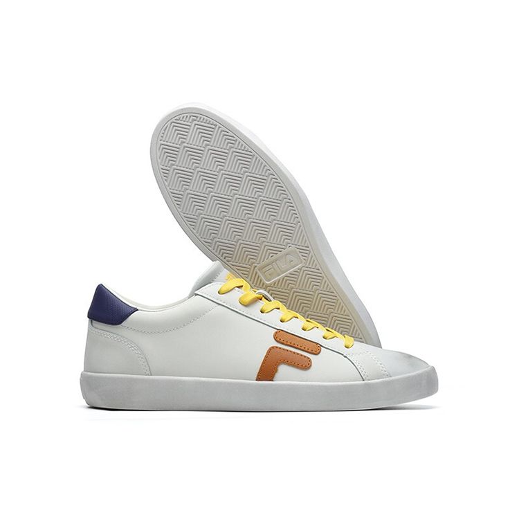 Fila Stride Slip Resistant Durable Lightweight Shock Absorbing Low Top Skate Shoes Men Sneakers Star-White F12M124307FSG