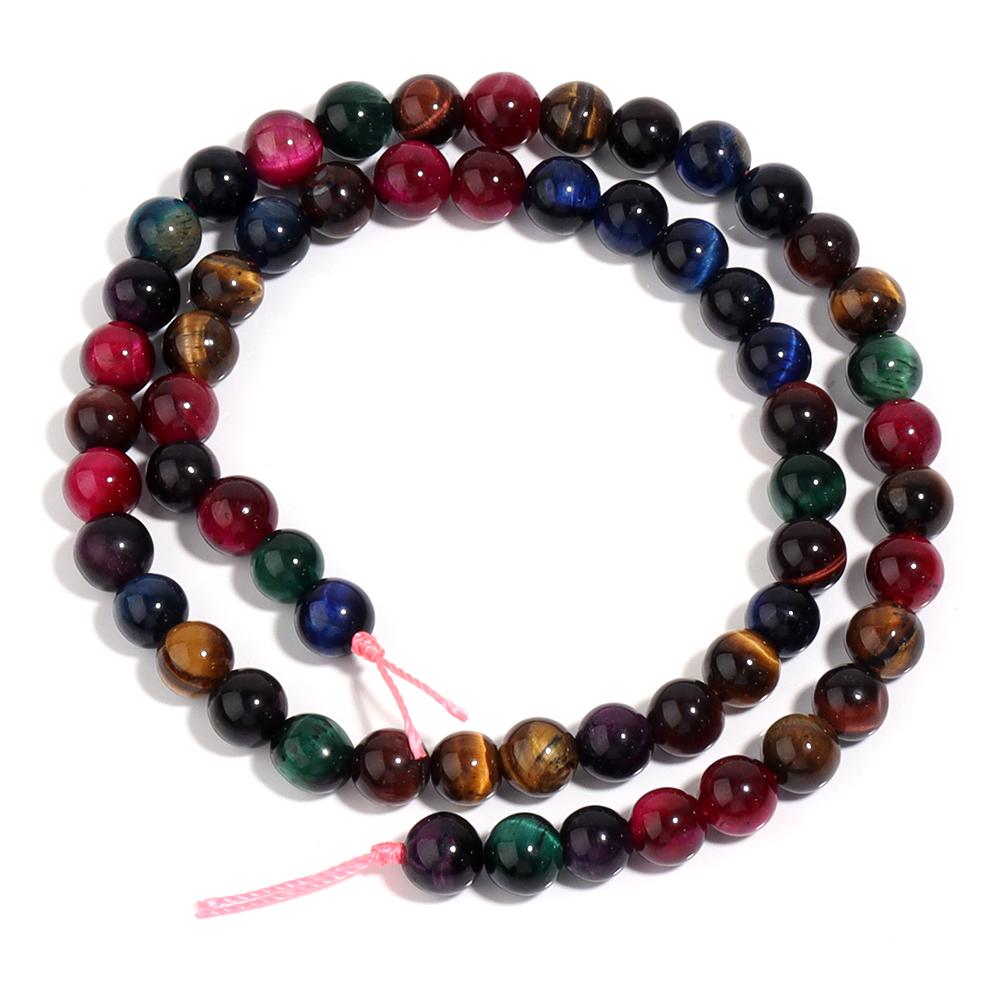 

Natural Stone Beads Colorful Tiger Eye Beads 6/8/10mm Round Loose Spacer Beads For Jewelry Making DIY Bracelet Necklace Supplies