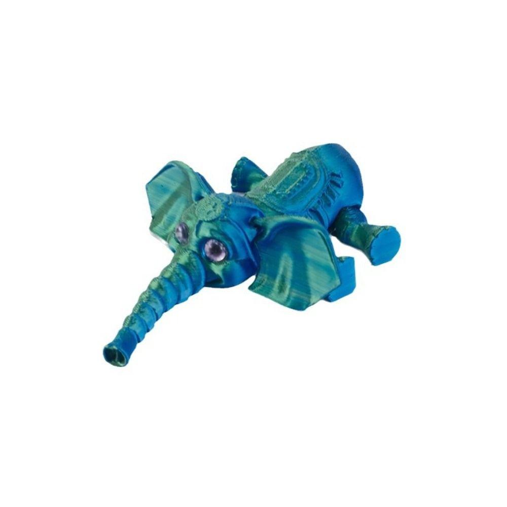 PLA 3D Printed Elephant Model Multi-jointed Solid Color Elephant Action Figurine Movable Mini Elephant Doll Desktop Decoration