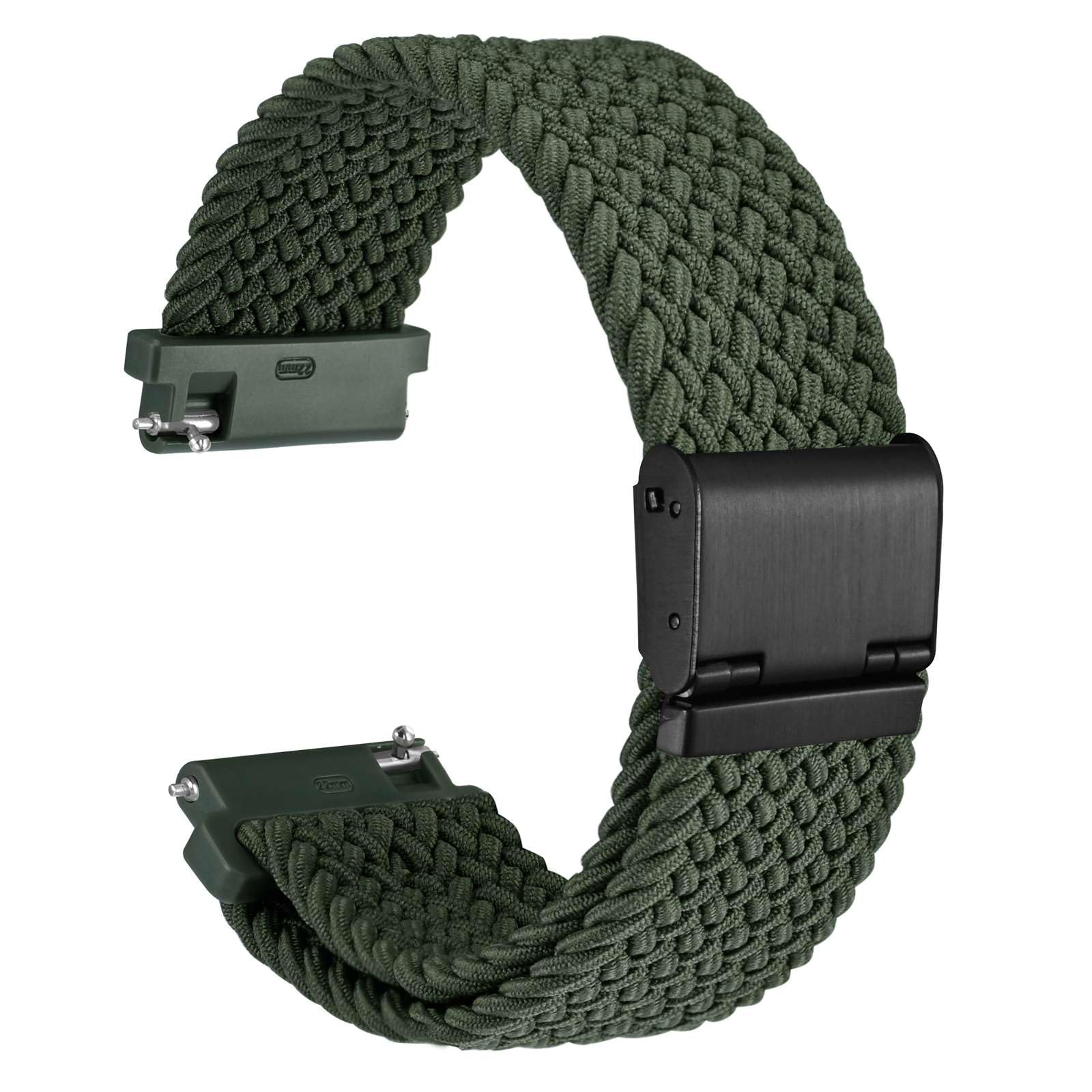 

[WOCCI] 22mm Watch Band Nylon Watch Strap Stepless Adjustment Smart Watch Replacement Band Army GreenBlack Buckle