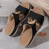 Ciabatte da Donna con Zeppa e Suola Spessa, Traforate, Stile Euro Americano con Fibbie Metalliche