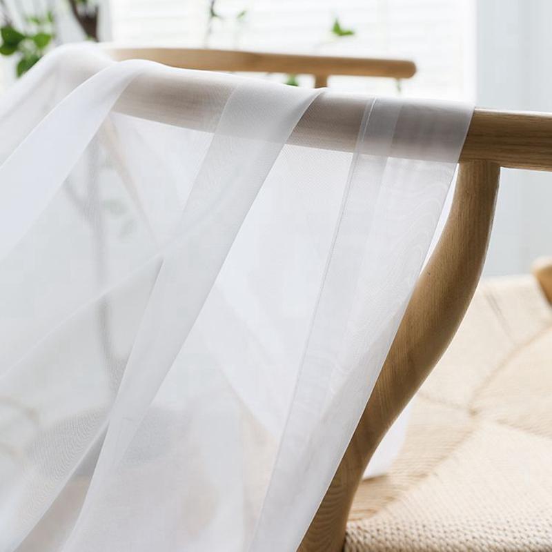 Witte Gordijnen Moderne Effen Transparante Gordijnen voor Woonkamer Slaapkamer Balkon Transparante Raambekleding Bruiloft Decoratie w100cm x h120cm&Multifunction Tape wit