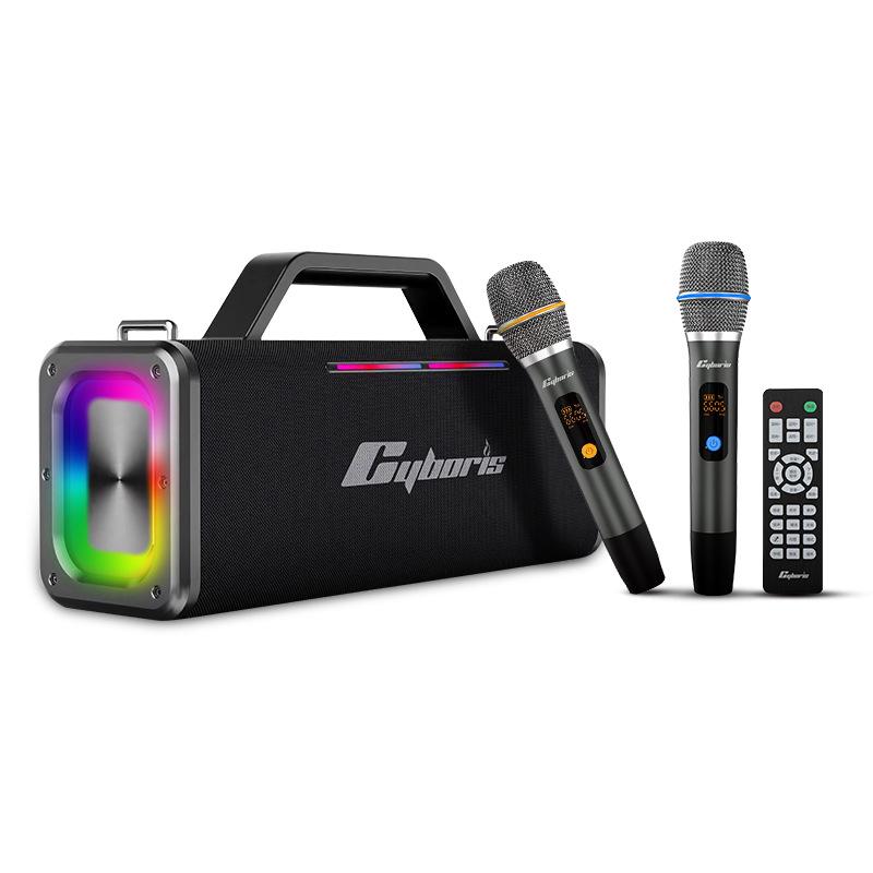 

Portable Bluetooth Speaker with 200W Power, Heavy Bass, Handheld Design for Indoor and Outdoor Use Standard with Double Microphones чорний