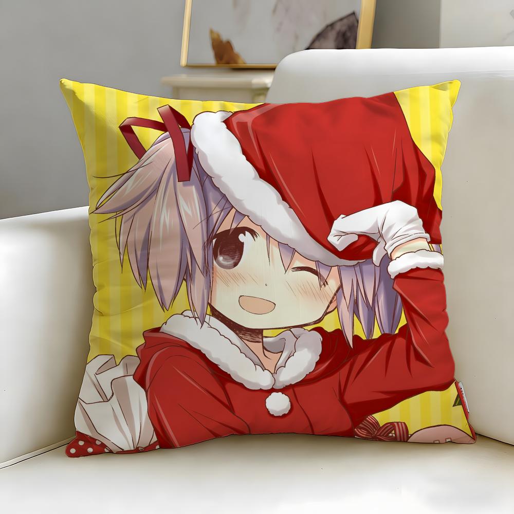 classic anime Puella Magi Madoka Magica Cushion Cover Soft EasyWash Pillow Case Versatile for Couch Bed Travel and Office