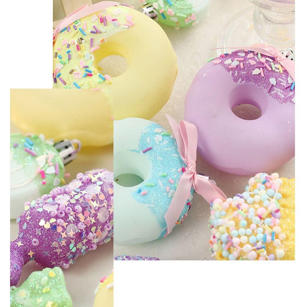 Macaroon Christmas Candy Balls Set Cartoon PVC Cake Lollipop Balls Pendant DIY Ice Cream Donut Christmas Tree Ornaments