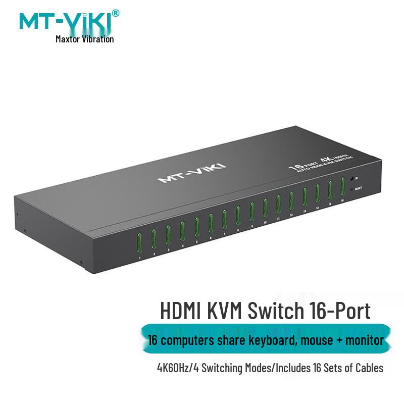 MT-viki 16-Port 4K HDMI KVM Switch