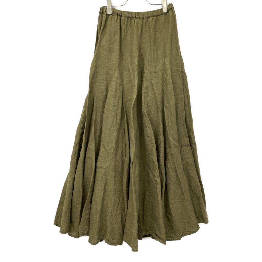 Maison De Vacances Khaki 100% Linen Long Skirt Skirt Not Written khakiUsed