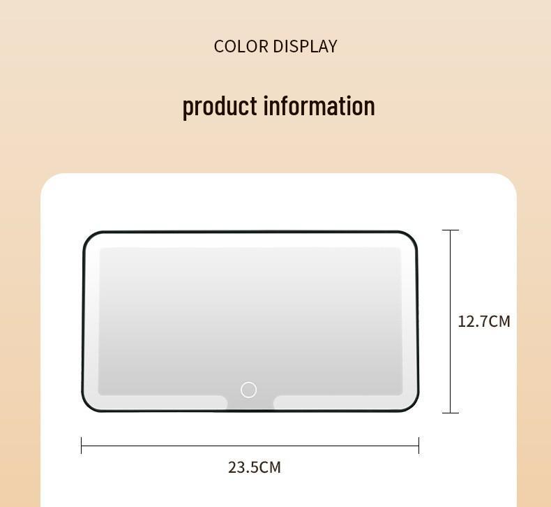LED Light Car Sun Visor Makeup Mirror - Shatterproof HD Interior Dressing Mirror