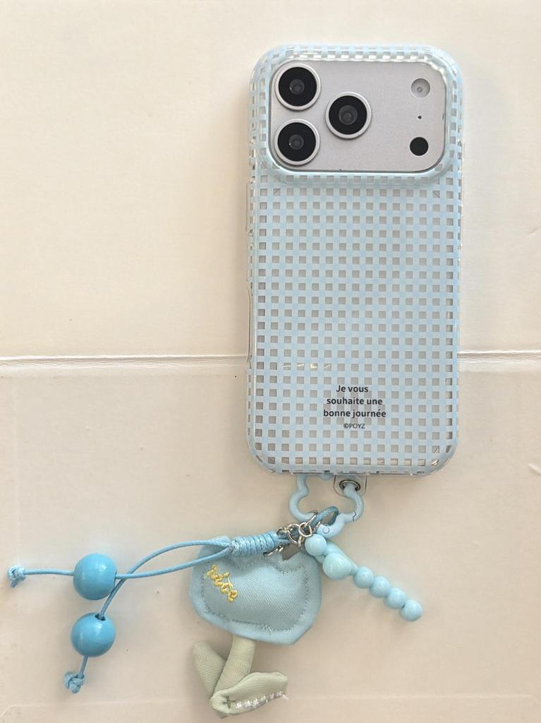 Korean Fresh Plaid Polka Dot Case for iPhone 15/16/17 Pro Max