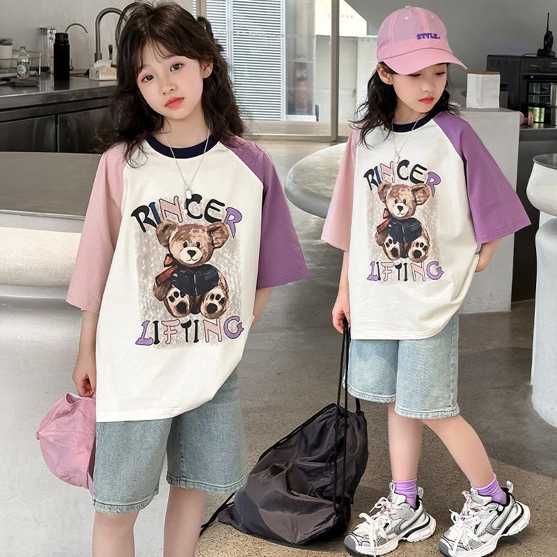 

Girls Cartoon Short Sleeve Summer T-shirt - 2025 Casual Top 150 cm