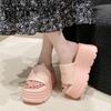 Fashion 8CM Casual Wedge Slippers for Women New Summer Non Slip Platform Sandals Woman Open Toe Comfortable Female Chunky Beach Slippers