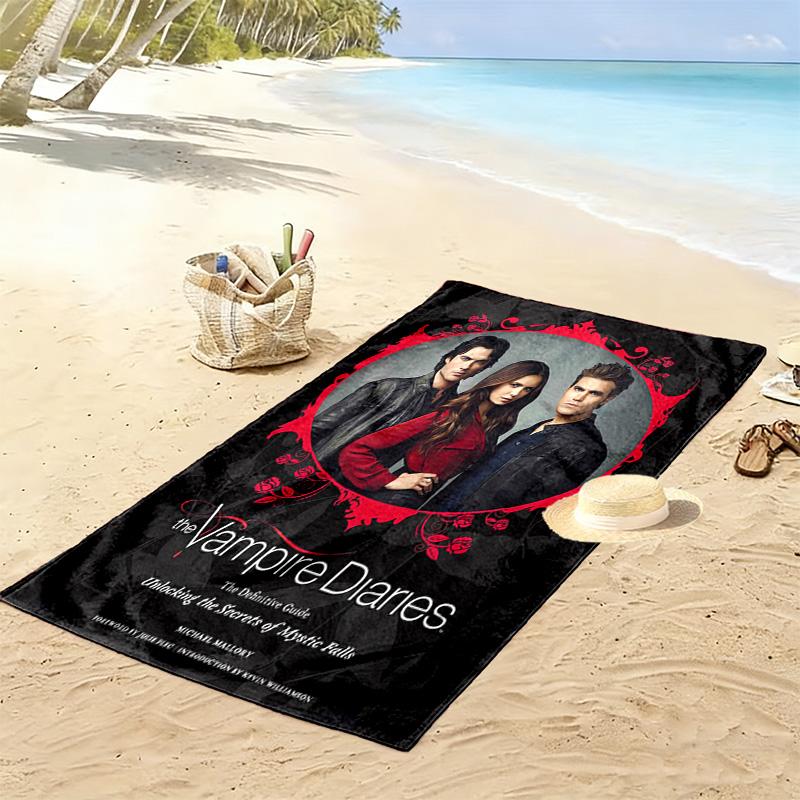 Mystic Falls Geheimnisse enthüllt Strandtuch weich Outdoor-Camping Saugfähiges Badetuch schwimmen Meeresufer Strandtuch Reise- und Urlaubs-Handtücher Komfort Strand