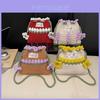 Flower Shape Knitted Tote Bag With Colorblock Knitting For Daily Use