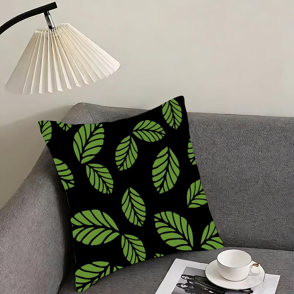 Leaves Ins Cushion Cover Pillowcase Ultra Soft Skin Friendly Fabric Cloud Like Comfort & Concealed Zipper
