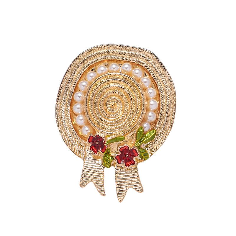Fashionable Retro Personalized Bow Hat Brooch золотой