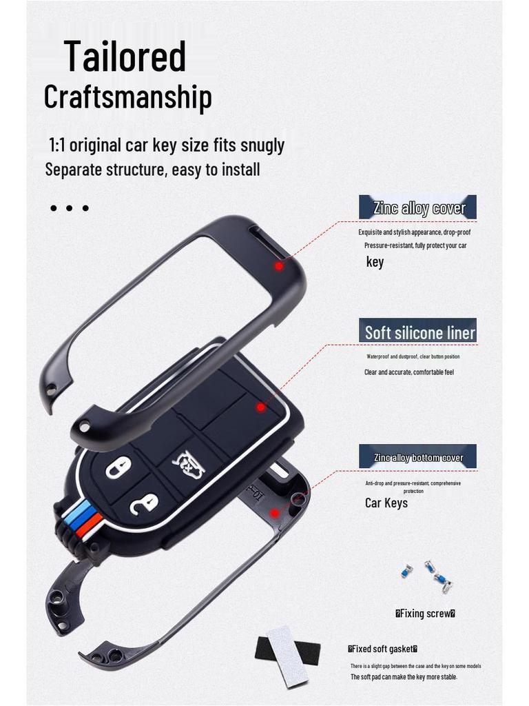 Jeep Key Case for Compass, Cherokee, Renegade, Grand Cherokee & Grand Commander
