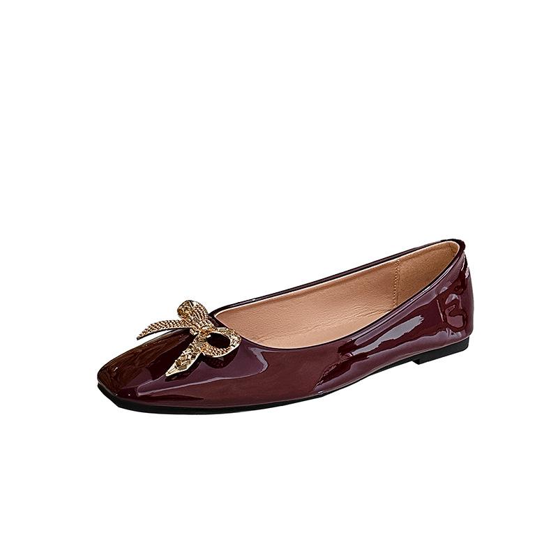 Women's Square Toe Ballet Flats Slip-On Dressy Shoes Business Casual Comfortable Foldable Work Loafers for Women Walking Flat Shoes Ballerina Flats