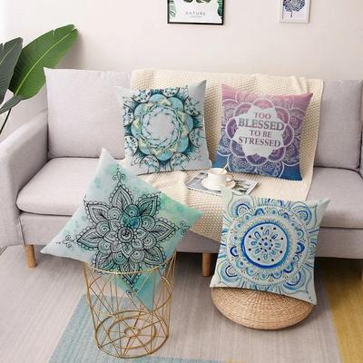 Home Decor Mandala Patterned Cushion Covers for Comfort Pattern Cushion Cover Suitable for Sofa Bedroom Car Pillow Cover