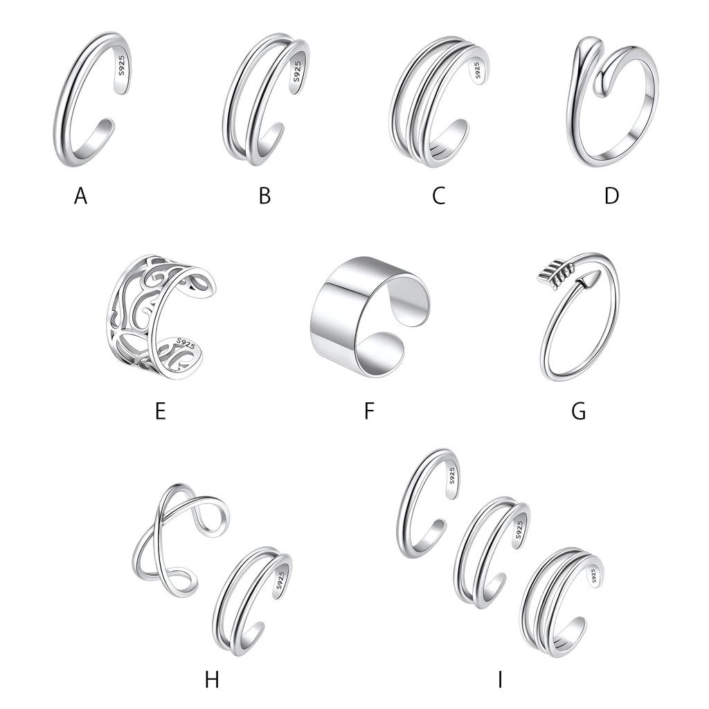 [Suplight] Silber 925 Zehenring, Beliebter kleiner Fingerring, Einheitsgröße, Einfacher hawaiianischer Schmuck für Damen