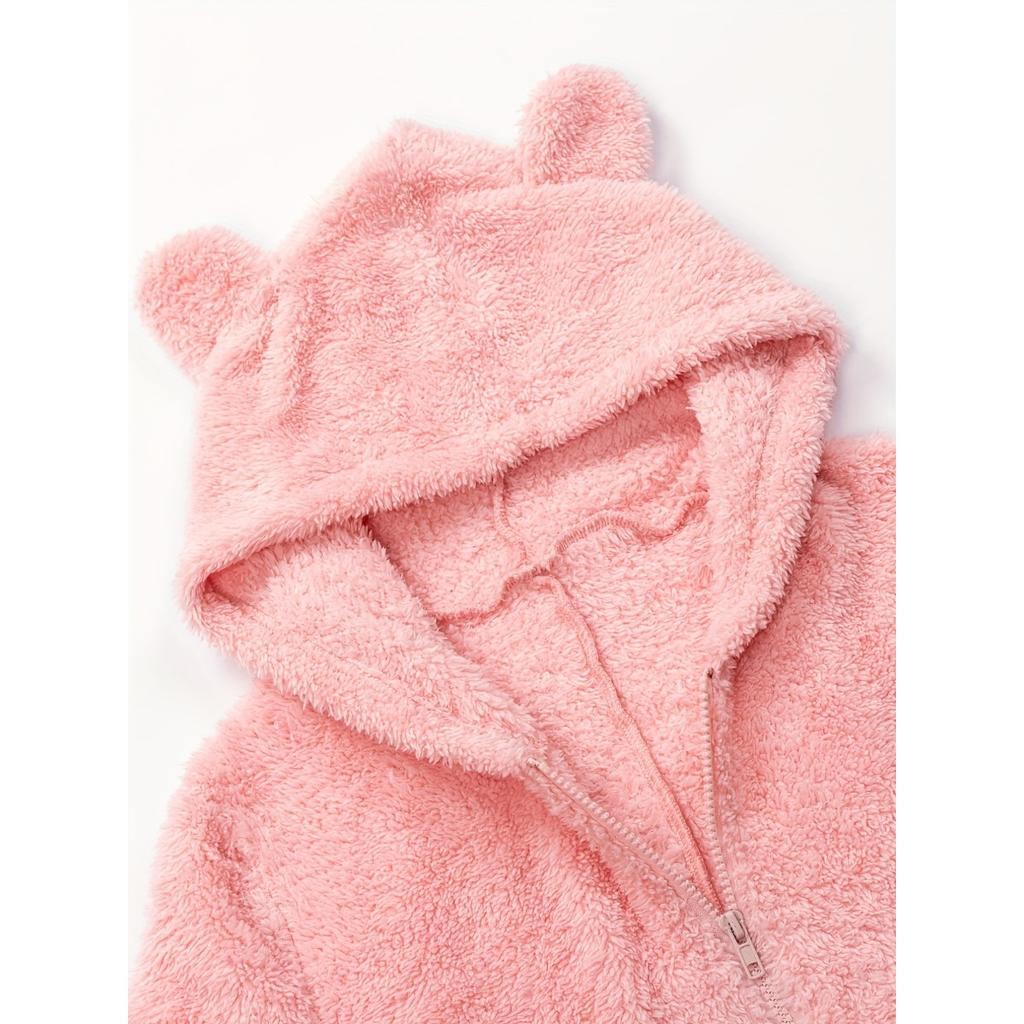 Femmes Portant des Chapeaux Ours Oreilles Combinaison Peluche Pyjama Vêtements d'Intérieur