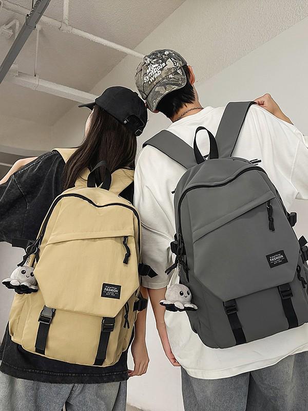 Unisex Korean Style Nylon Backpack: Large Capacity, Lightweight, Ideal for Students & Laptop Use