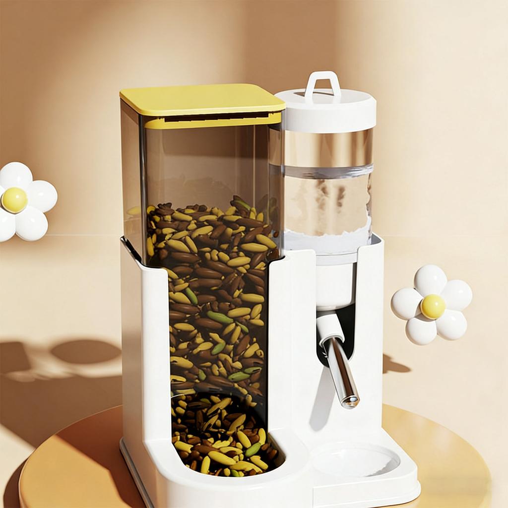 Transparent Automatic Hamster Feeder Water Dispenser Food and Water Feeder for Small Animal Easy Monitoring Designs