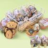 Painted Eggshel Packaging Candy Box Egg Shape Metal Tin Cans Fillable Tin Boxes  Party Accessory