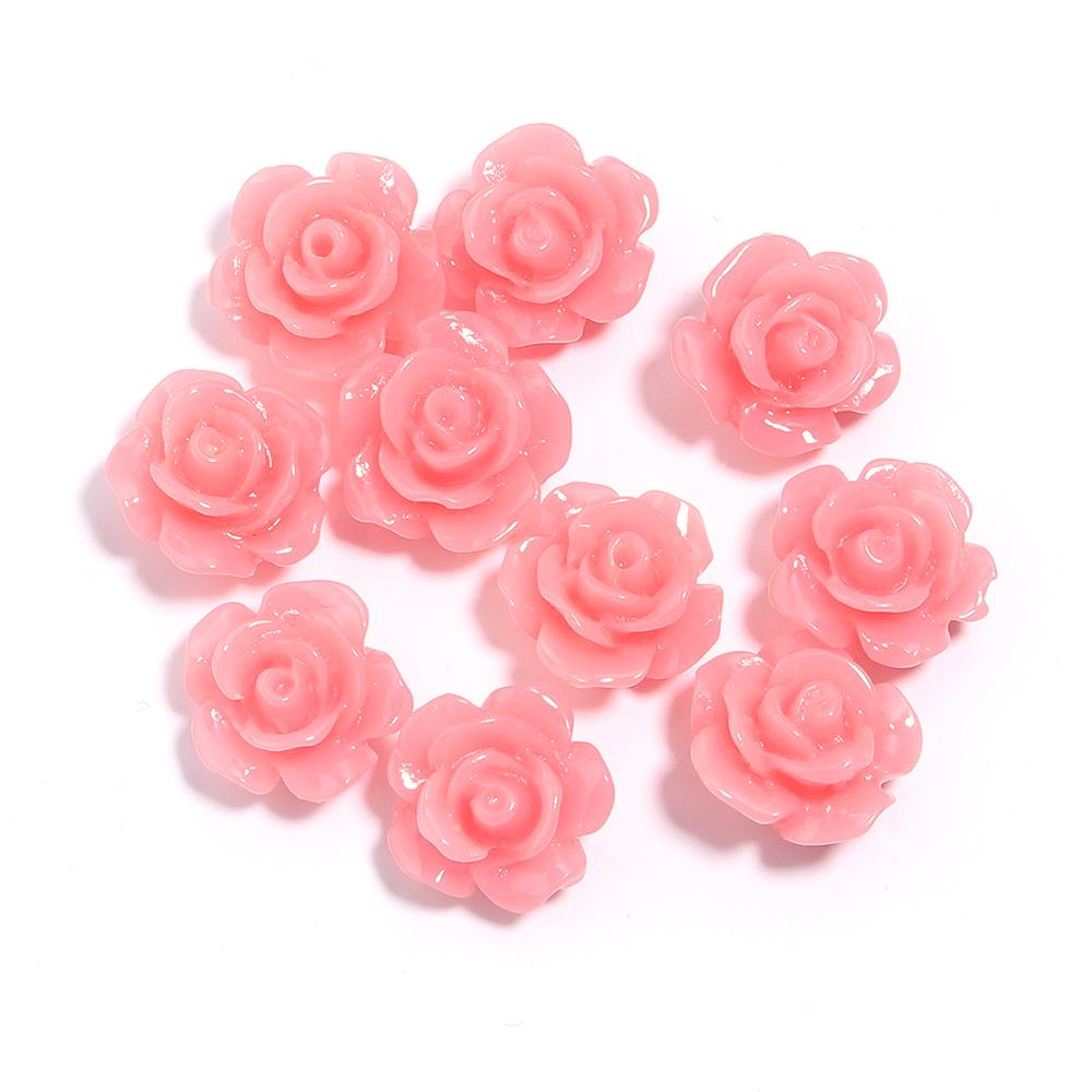 10pcs/lot 6 8 10 12 15mm Colored Resin Beads Imitating Coral Flower Charm Loose Beads For DIY Handmade Fashion Bracelet Necklace