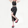 Irregular Package Hip A-line Skirt Design Sense Denim Skirt Burlap High-waisted Mid-length Open Half-body Skirt Female Fashion Denim Bustier Skirt